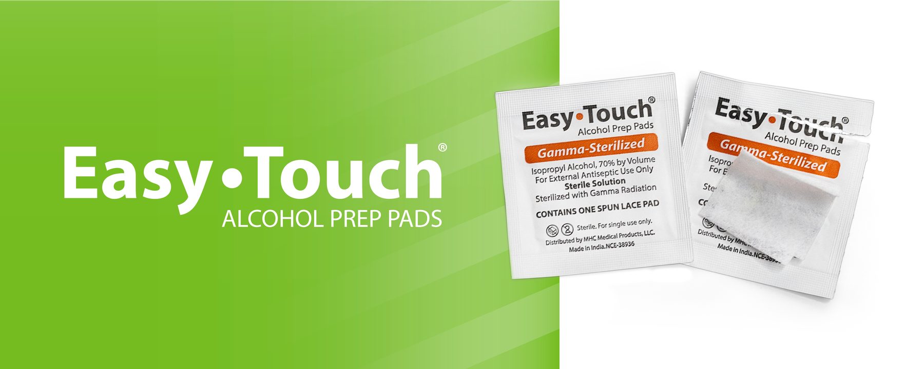 EasyTouch alcohol prep pads and fingertip pulse oximeter