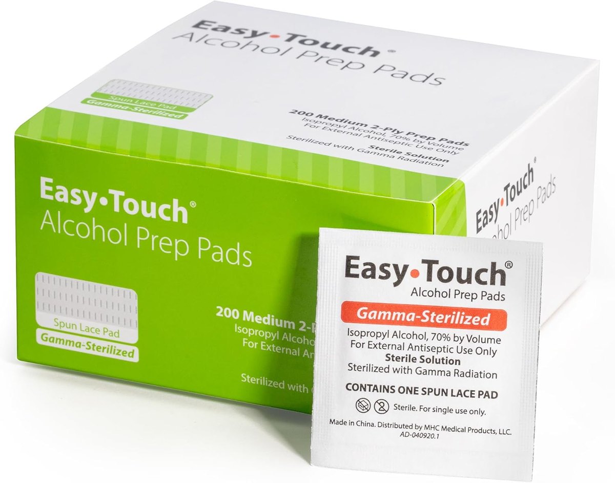 EasyTouch Alcohol Prep Pads, Box of 200