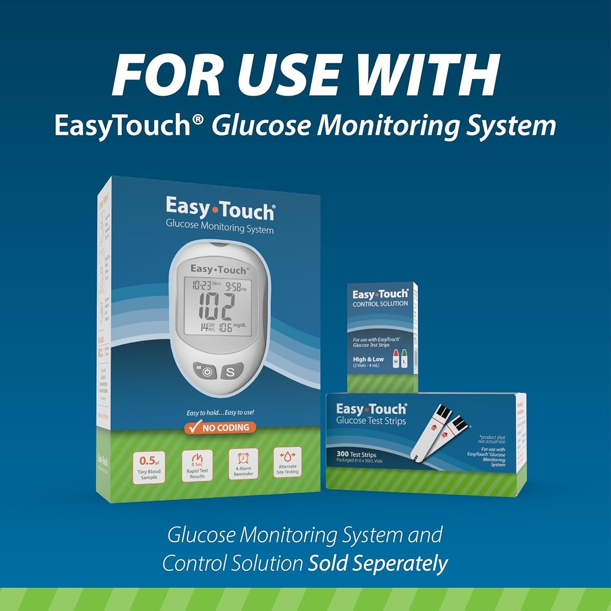 EasyTouch Glucose Test Strips, 100 Count, view 2
