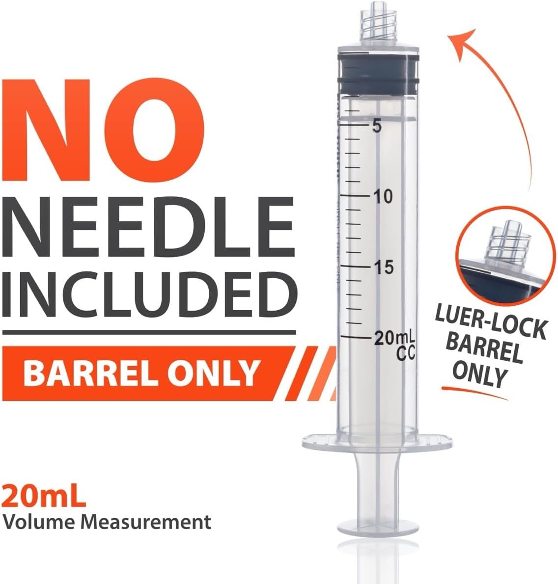 EasyTouch Luer-Lock Syringe Barrel 20 mL, 48 Pack, view 5