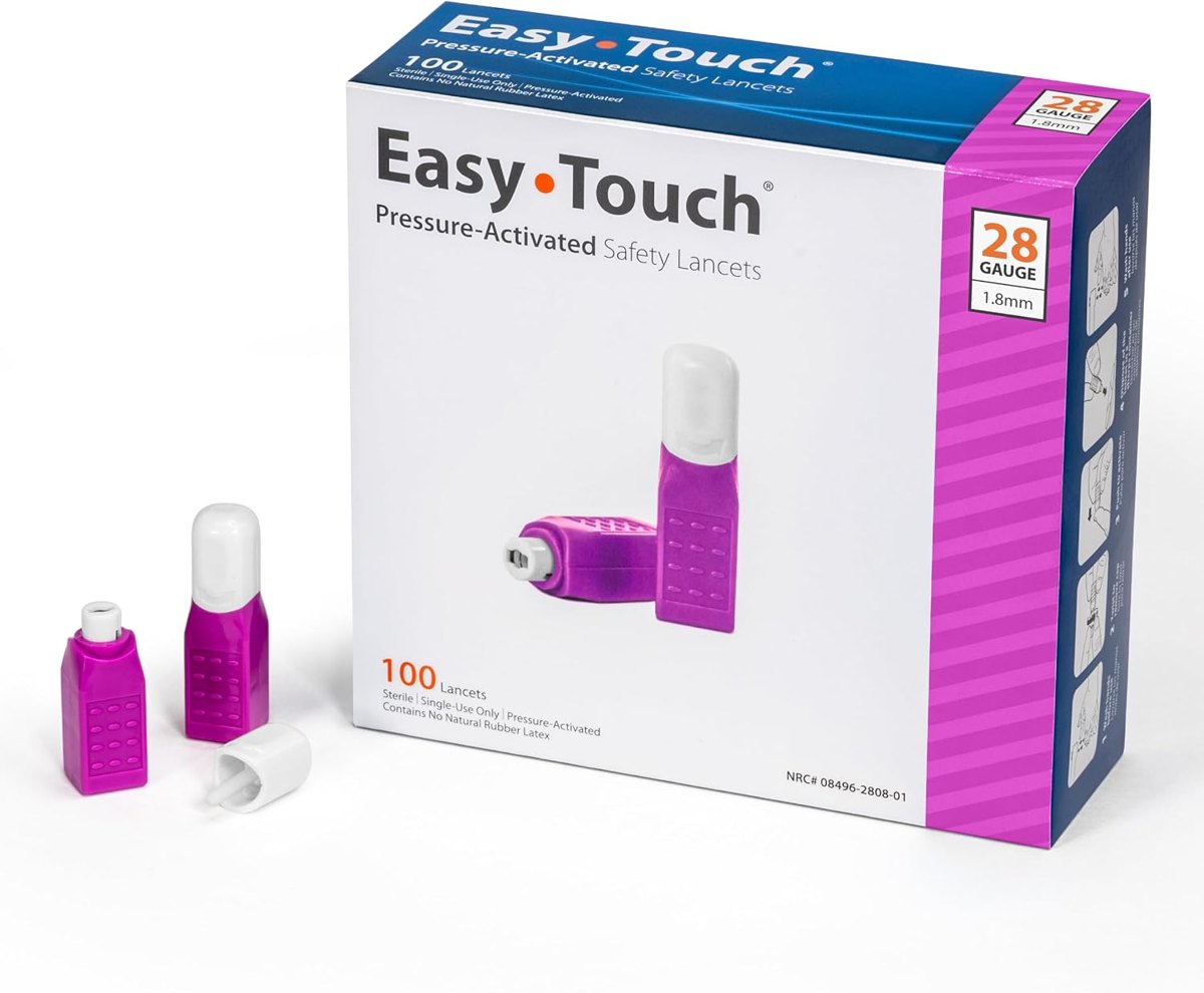 EasyTouch Pressure-Activated Safety Lancets 28G