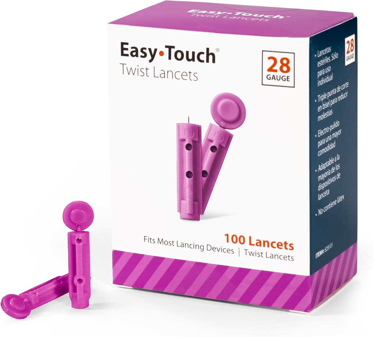 EasyTouch Twist Lancets 28G, 100 Count