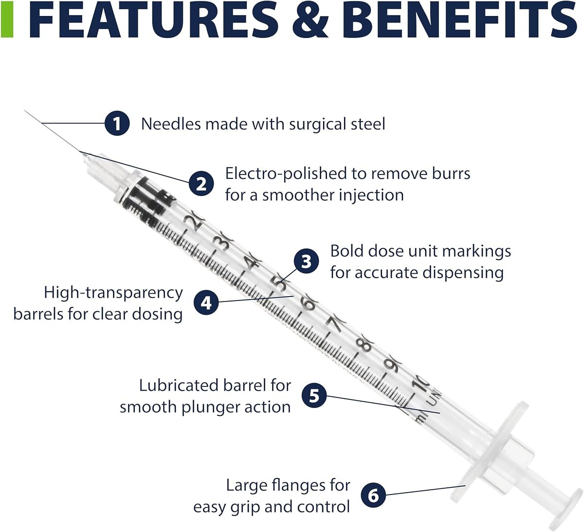 EasyTouch U-100 Pet Insulin Syringes 29G 0.3cc 1/2", view 3
