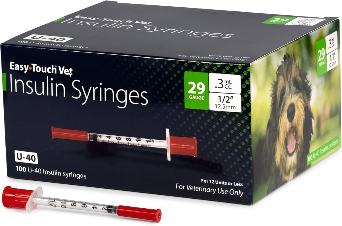 EasyTouch U-40 Pet Insulin Syringes 29G 0.3cc 1/2"