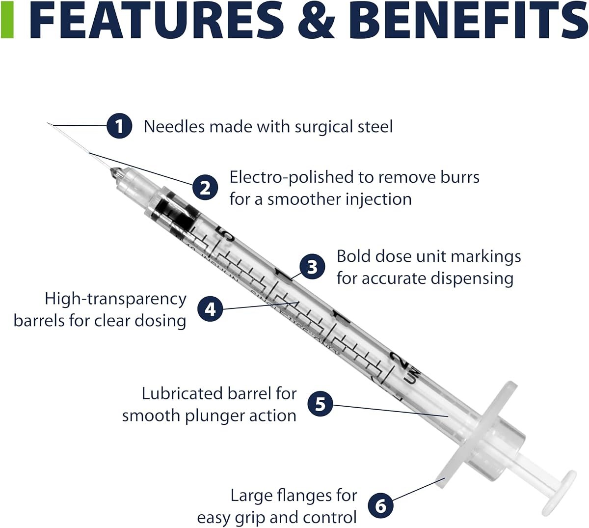 EasyTouch U-40 Pet Insulin Syringes 29G 0.5cc 1/2", view 3