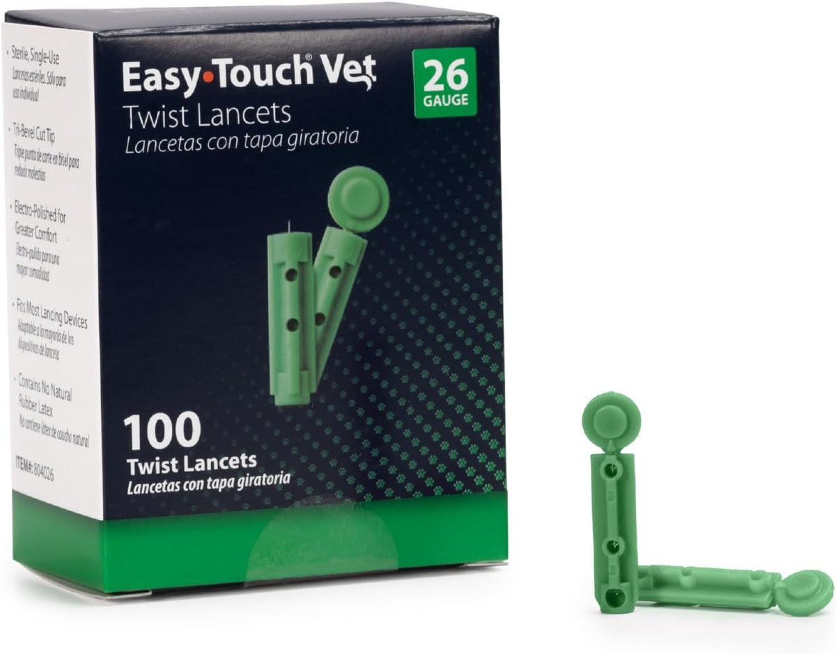 EasyTouch Vet Twist Lancets 26G, 100 Count