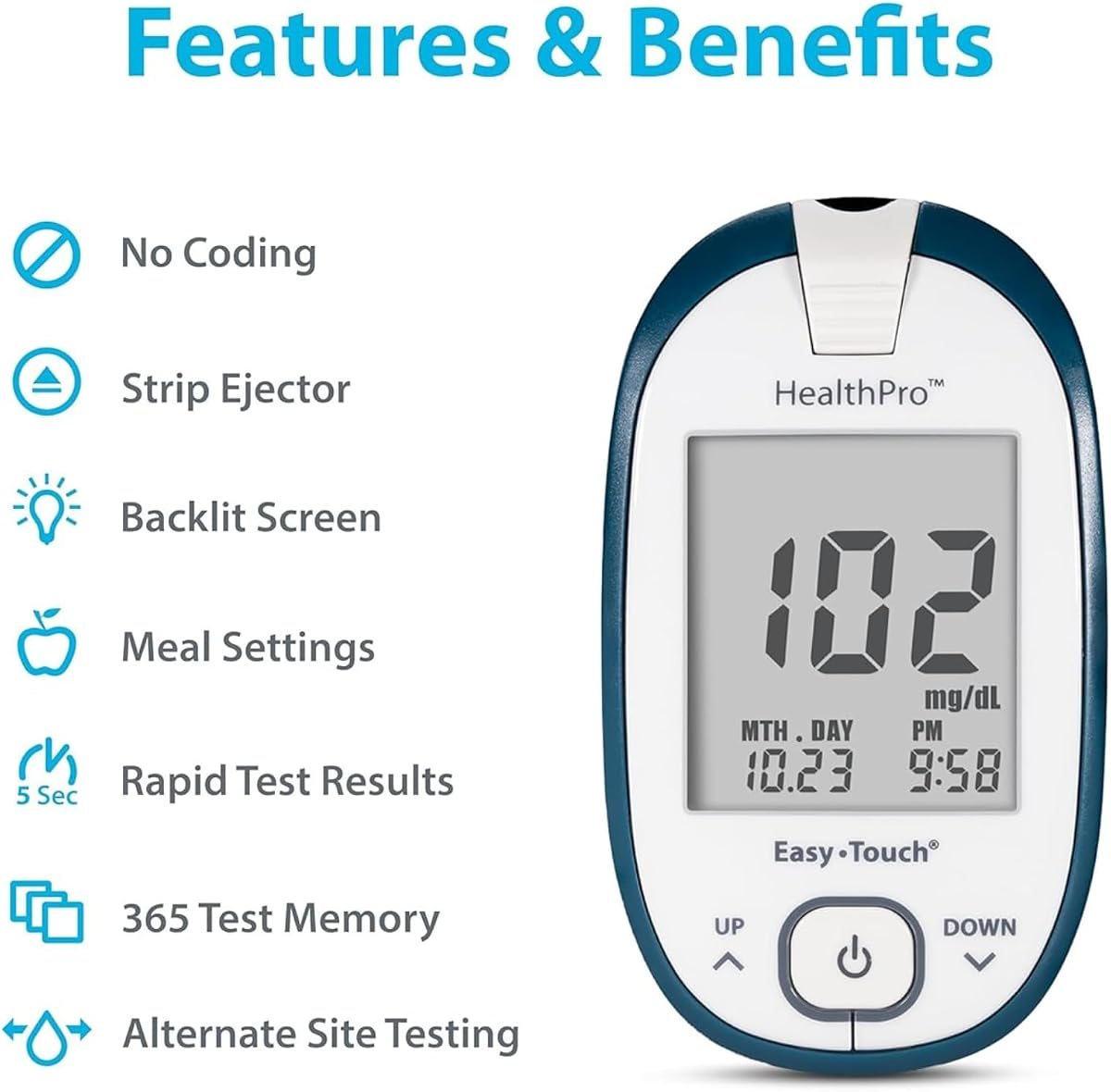 HealthPro Meter + 50 Strips Bundle, view 2